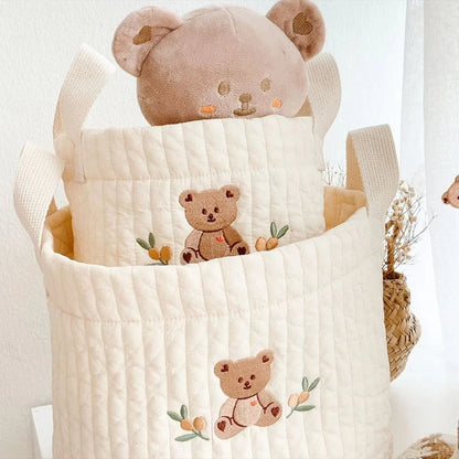 Toy storage bag Baby Bags Bear Embroidery Diaper Bag Caddy Nappy Cart Storage Mummy Maternity Bag for Newborn Diapers Toys