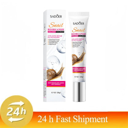 ﻿ Snail Collagen Eye Cream Anti Dark Circles Instant Remove Eyes Bags Puffiness Brighten Moisturizer Firm Eyes Skin Care Product