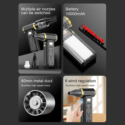 XIAOMI MIJIA Powerful Electric Air Blower Violent Fan Portable Dust Cleaner Charging 53m/s Brushless Turbo Jetfan Blower 2025