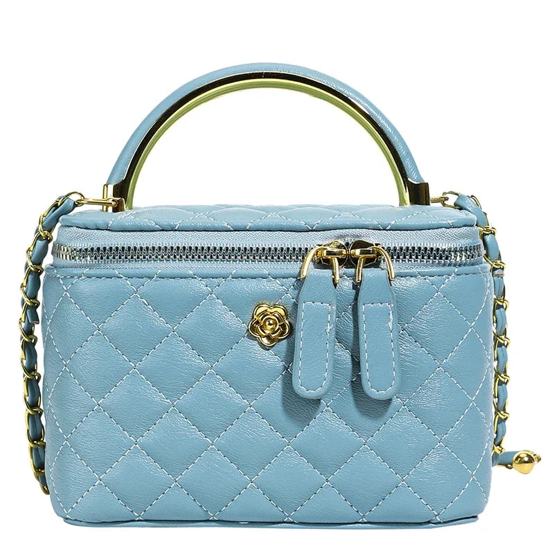 2025 New Women's Large Capacity Diamond Grid Single Shoulder Diagonal Cross Hand-held Small Square Bag, Famous Luxury Designer