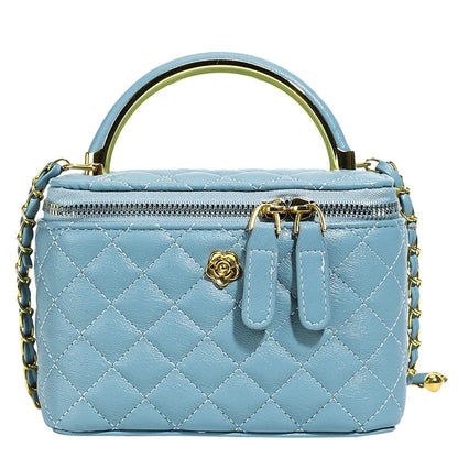 2025 New Women's Large Capacity Diamond Grid Single Shoulder Diagonal Cross Hand-held Small Square Bag, Famous Luxury Designer