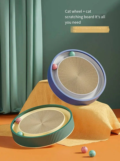 Round Cat Scratching Board Anti Cat Scratcher with Ball Pet Cat Toys Funny Sharpen Nails Scraper Can Replace Nest For Cats