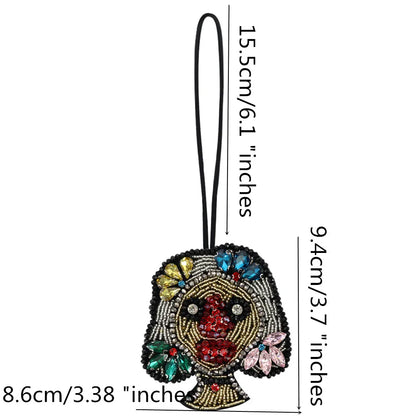 3D Handmade Rhinestone Beaded Coconut tree, butterfly hanging rope Patches Crystal Bag lanyard Patch beading Applique Patch