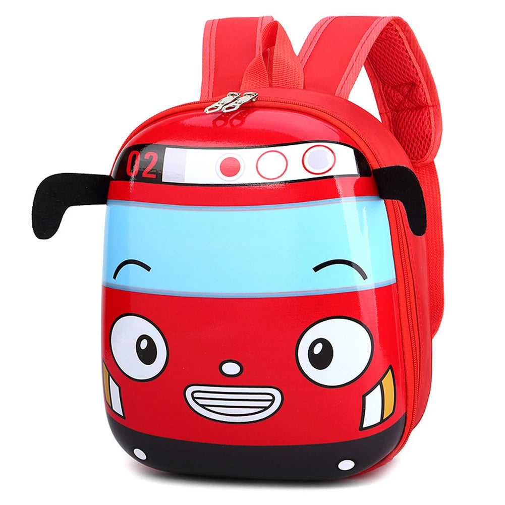 3D Cartoon Bus Toddler Backpack Small Kindergarten Children School Bag School Bookbag for Boys Girls Go for An Outing