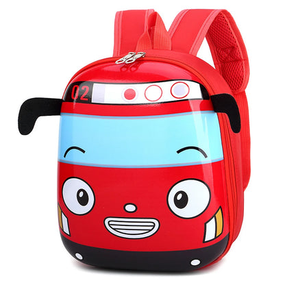 3D Cartoon Bus Toddler Backpack Small Kindergarten Children School Bag School Bookbag for Boys Girls Go for An Outing