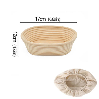 Oval/Round Bread Rattan Fermentation Basket Handmade Rattan Wicker Baking Bowl Kitchen Tool for Home Bakers Bread Baking Tools