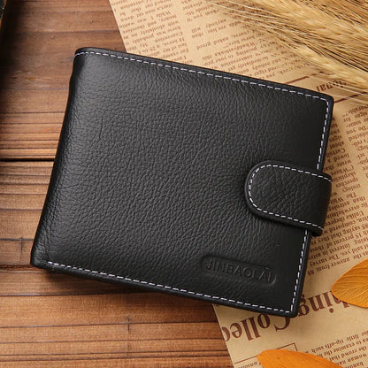Bag Leather Men Wallets Cow Leather Solid Retro Style Zipper Purse Man Card Horders Multifunctional Money Clip Male Wallet