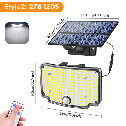 Solar Lamp Outdoor Solar Light IP65 Waterproof 1500mAh Remote Control Adjustable Angle 5 Meter Delay Wire for Gate Wall House