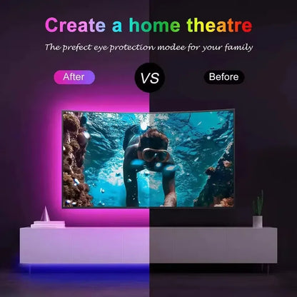 TV Backlight RGB LED Strip Lights USB Flexible Lamp Tape Ribbon for 55-75inch TV Computer Screen Background Lighting Home Decor