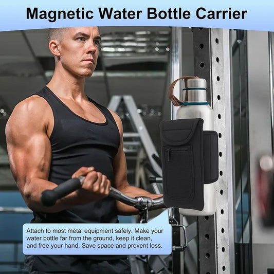 Universal Water Bottle Sleeve Reusable Waterproof Elastic Magnetic Gym Bag Gym Accessories Water Bottle Pockets