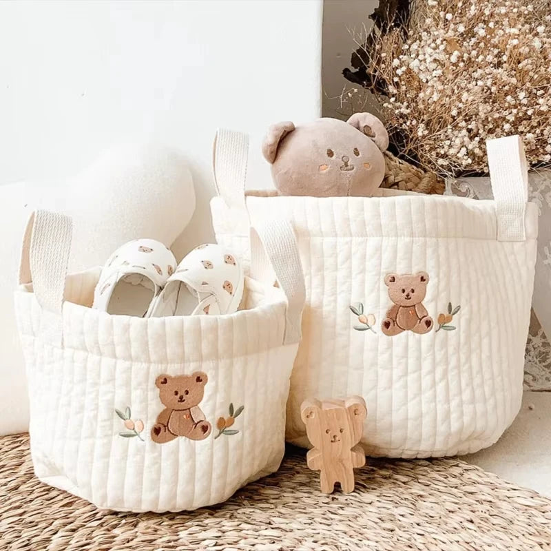 Toy storage bag Baby Bags Bear Embroidery Diaper Bag Caddy Nappy Cart Storage Mummy Maternity Bag for Newborn Diapers Toys