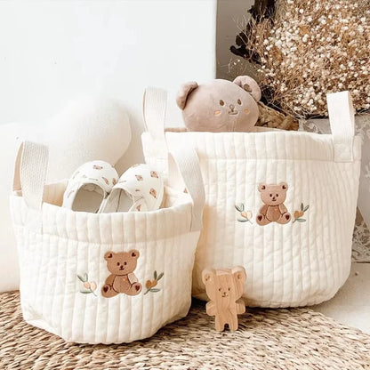 Toy storage bag Baby Bags Bear Embroidery Diaper Bag Caddy Nappy Cart Storage Mummy Maternity Bag for Newborn Diapers Toys