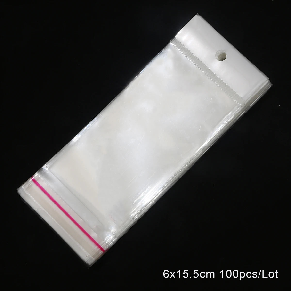 100pcs Multi Sizes Transparent OPP Bags With Hole Self Seal Clear Plastic Self Adhesive Cellophane Bag Food Storage Gift Package