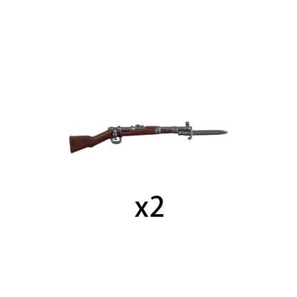 WW2 Military Accessories Wood Grain Guns Building Blocks Germany Soviet British Soldier Weapon Parts Rifle 98k Mini Bricks Toys