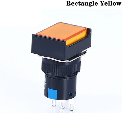 1NO1NC/2NO2NC 6.3V 12V 24V 220V Momentary Illuminuted Maintain Push Button Switches 16MM Latching Push Button Lamp LED