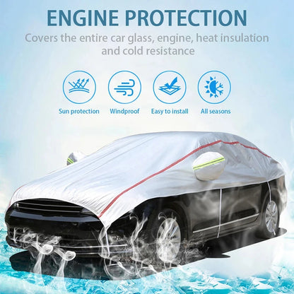 SEAMETAL Outdoor/Indoor Car Cover Waterproof All Weather SUV/Sedan Exterior Sun Protection Cover Anti Scratch Sunshade Windproof