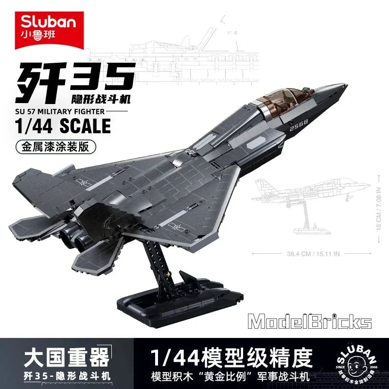 Sluban WW2 Military F-14 Su-27 F/A-18 Fighter Air Weapon Building Blocks MI-24 Ka-52 Helicopter Classic Model Aircraft Toys Gift