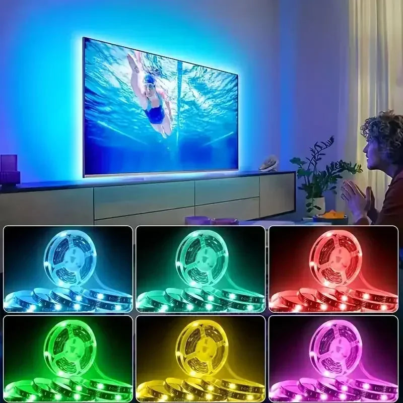 TV Backlight RGB LED Strip Lights USB Flexible Lamp Tape Ribbon for 55-75inch TV Computer Screen Background Lighting Home Decor