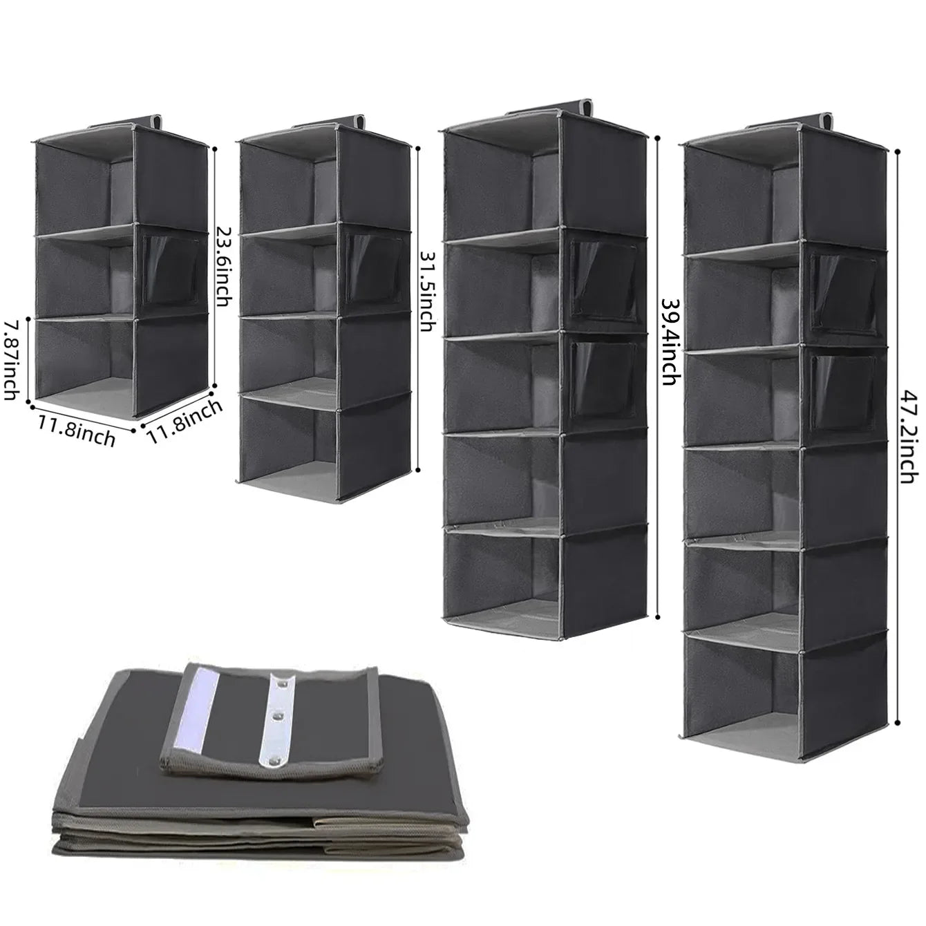 3/4/5/6 Layers Hanging Luggage Organizer Bag Large Capacity Foldable Clothes Storage Bag Portable Breathable Wardrobe Garment