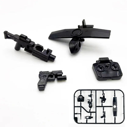 WW2 Military Accessories Wood Grain Guns Building Blocks Germany Soviet British Soldier Weapon Parts Rifle 98k Mini Bricks Toys