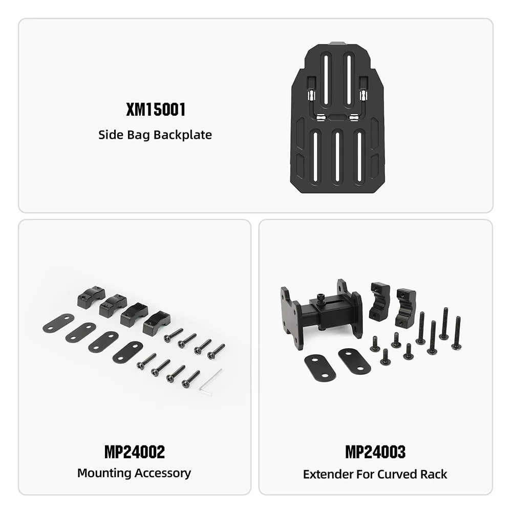 Rhinowalk Motorcycle Side Bag Accessories For MJX2004 Installing Fit Motor Irregularly Curved Bracket Avoiding Touch Exhaust