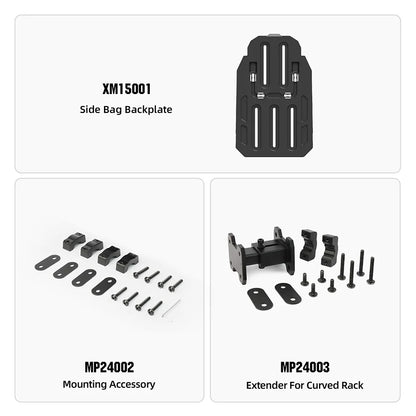 Rhinowalk Motorcycle Side Bag Accessories For MJX2004 Installing Fit Motor Irregularly Curved Bracket Avoiding Touch Exhaust