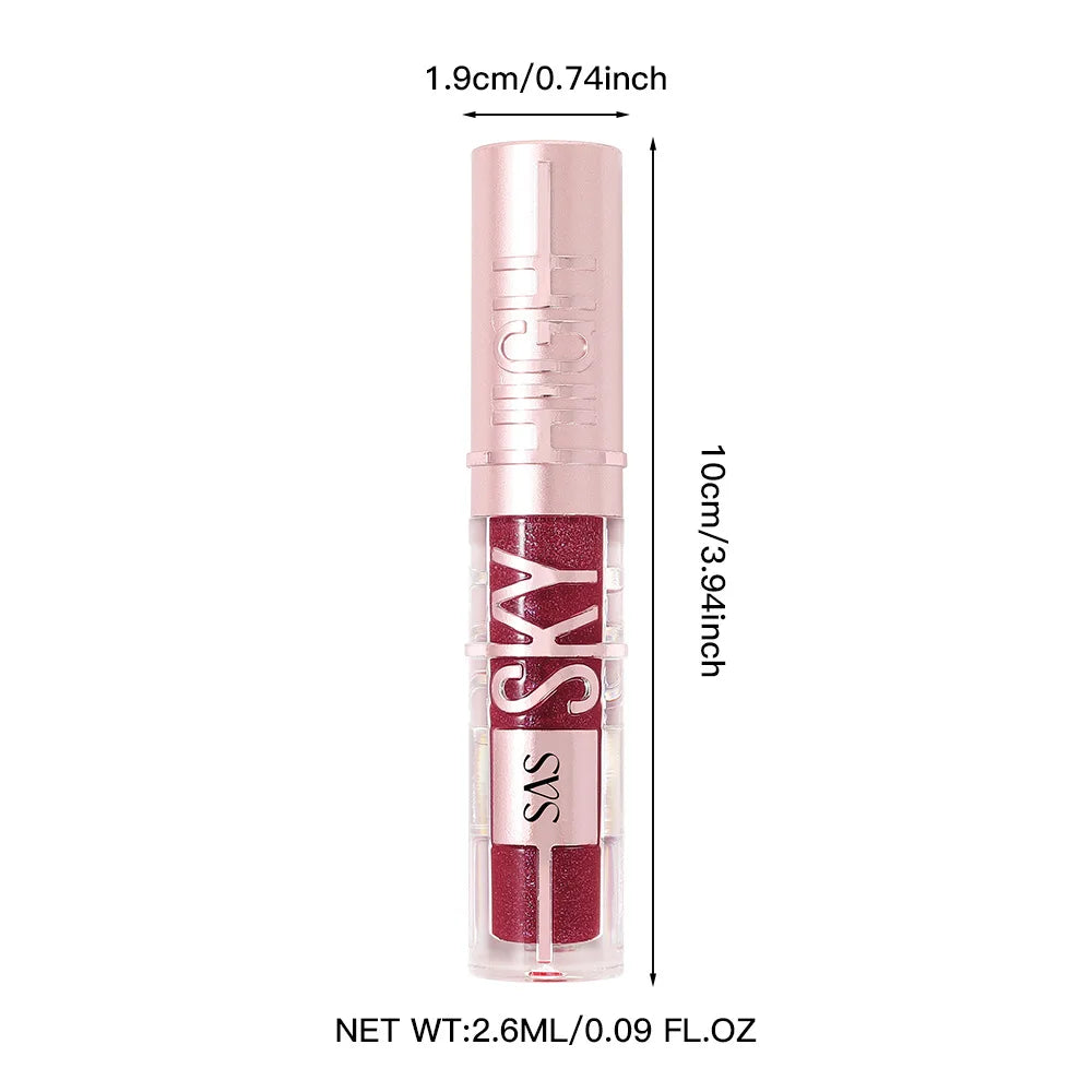 USHAS 12 color glitter mirror hydrating lip gloss pearl color development nourishing moisturizing lip glaze