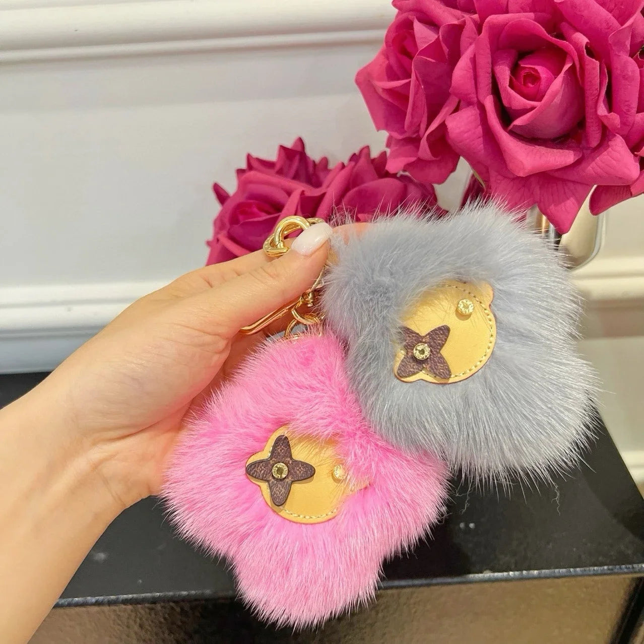 2025 new handmade cartoon plush keychain three-dimensional exquisite cute bag pendant couple model