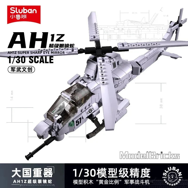 Sluban WW2 Military F-14 Su-27 F/A-18 Fighter Air Weapon Building Blocks MI-24 Ka-52 Helicopter Classic Model Aircraft Toys Gift