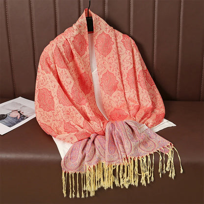 70x190CM Women Cotton Jacquard Scarf Big Shawl Fashion Elegant Lady Long Printing Decorate Scarves Sun Protection Bandana Hijab