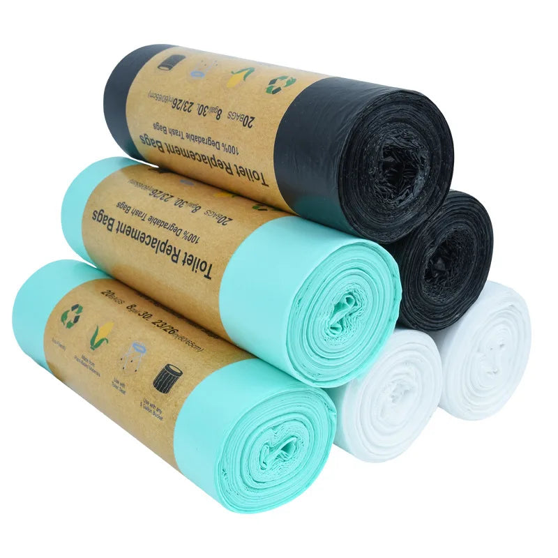 15pcs 13Gallon/50L Biodegradable Trash bags large Garbage bags For kitchen Bin Liner/Trash/rubbish Bags RecyRecycled