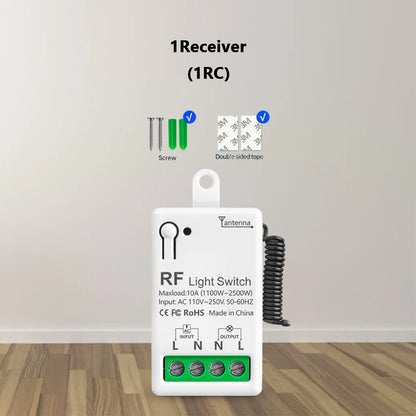 RF 433Mhz Wireless Light Switch 10A Mini Relay Receiver 1/2/4 Gang wall Panel Remote Control Interruptor For LED Lamp 110V 220V