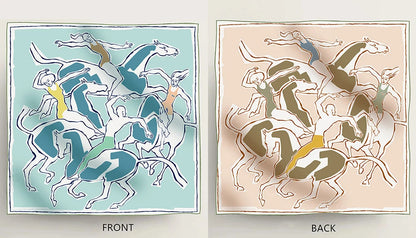 Reversible Twill Silk Scarf 90cm Square Scarves Hand-rolled Edges Bandanas Tops Shawls Bag Belt Neck Decoration Christmas Gifts