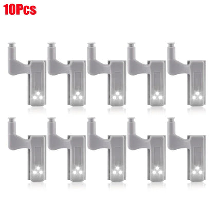 1-12Pcs Universal LED Inner Hinge Lamp Cabinet Induction Light Wardrobe Cupboard Sensor Lamp Bedroom Kitchen Closet Night Lights