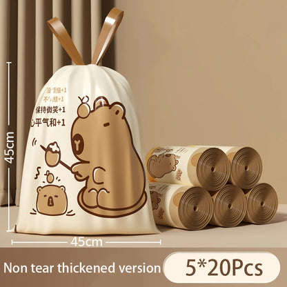 Thickened Tear-Free Drawstring Garbage Bag Portable Large Kitchen Cleaning Bag Household Essential