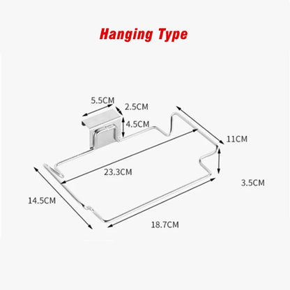 Stainless Steel Kitchen Trash Rack Cabinet Door Garbage Bags Holder Closet Garbage Storage Holder Towel Hanging Organizer