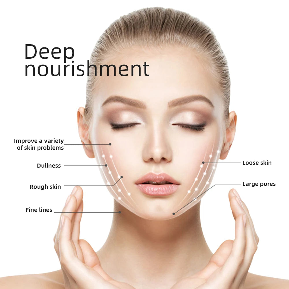 V-Shaped Face Lifting Mask Ear-Hanging Nano-Hydrogel Slimming Mask Women Skin Hydrating Moisturizing Lifting Firming Mask