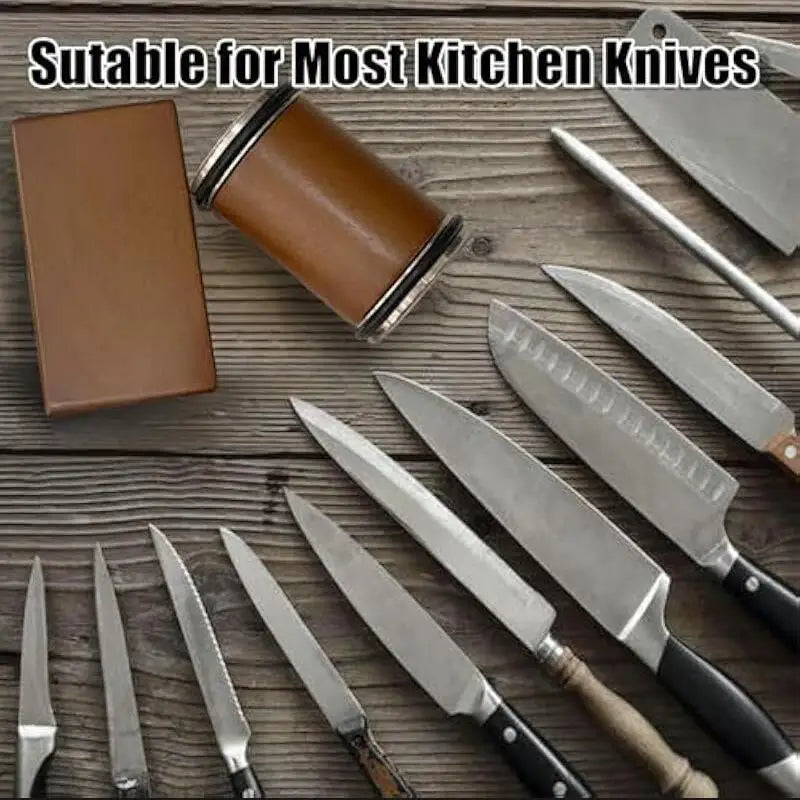 Rolling Knife Sharpener Kit Magnetic Knife Holder Diamond Sharpening Whetstone with 15 & 20 Degrees Angle Roller Kitchen Tools