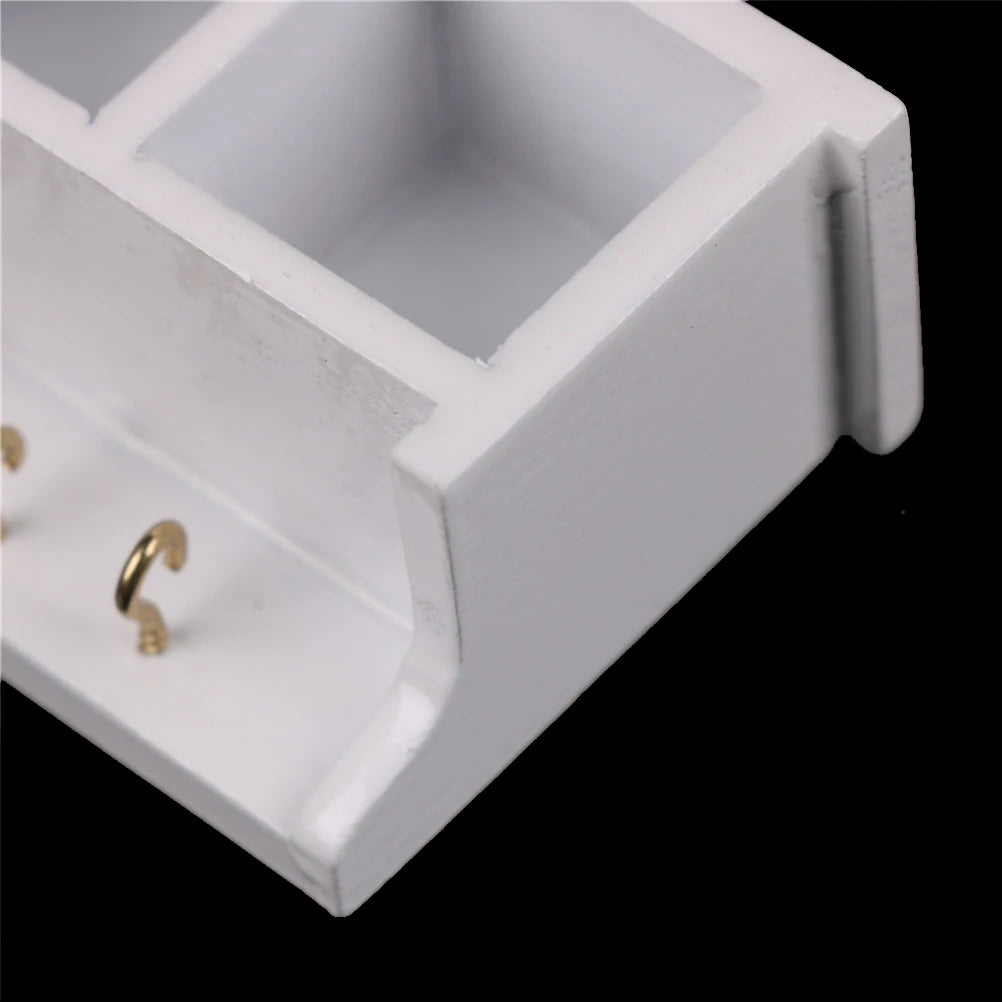 1/12 Dollhouse Miniature Kitchen Wood Wall Rack White 1:12 Doll House Decoration Accessories Toys Gift for Kids