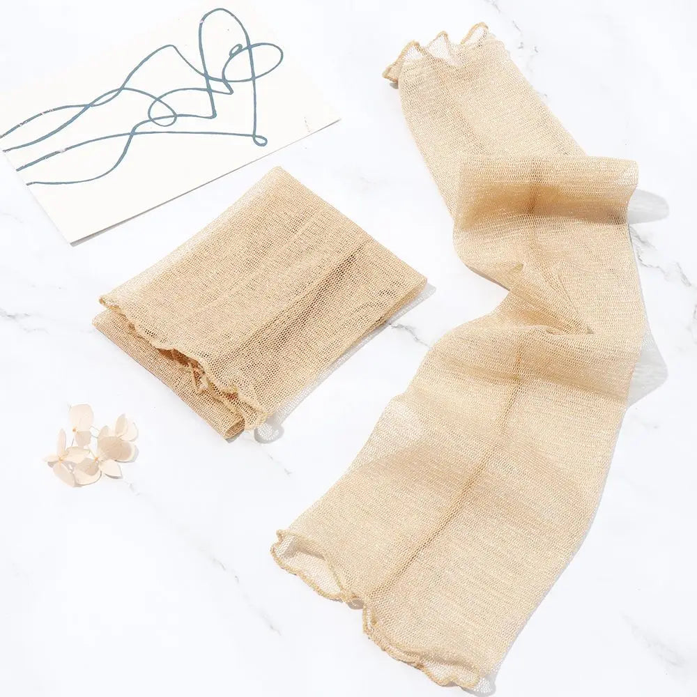 Summer Fashion Lady Gauze Sun Protection Sleeves Gloves Women Thin Long Fingerless Arm Warmers Sunscreen UV Breathable Mittens