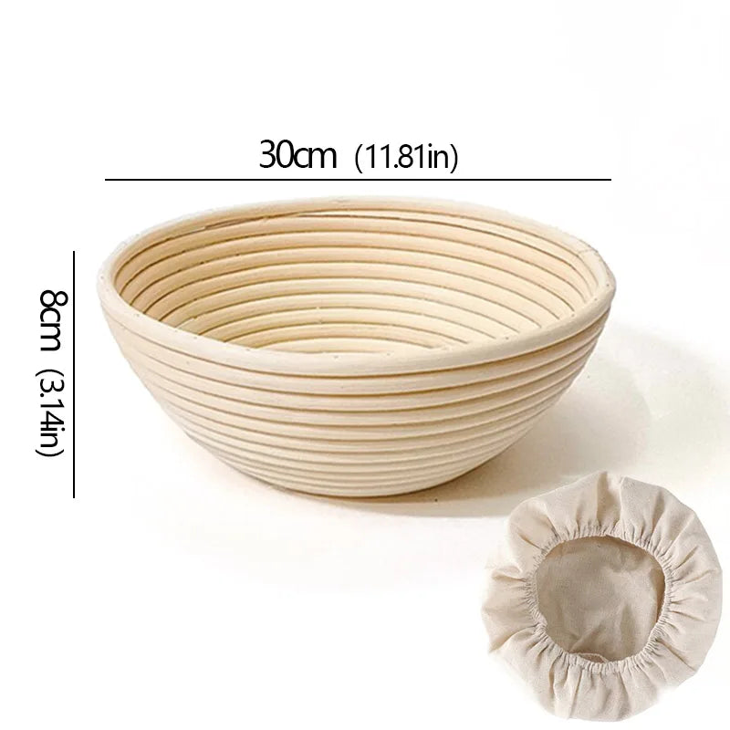 Oval/Round Bread Rattan Fermentation Basket Handmade Rattan Wicker Baking Bowl Kitchen Tool for Home Bakers Bread Baking Tools