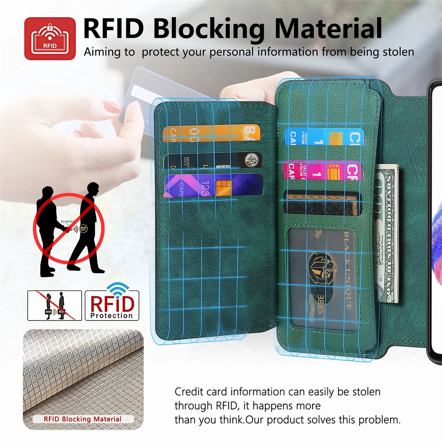 2 in 1 Detachable Zipper Cards Solt Wallet Leather Case For Samsung A16 A26 A56 A26 S24 S25 Ultra S23 Plus Bag Magnetic Cover