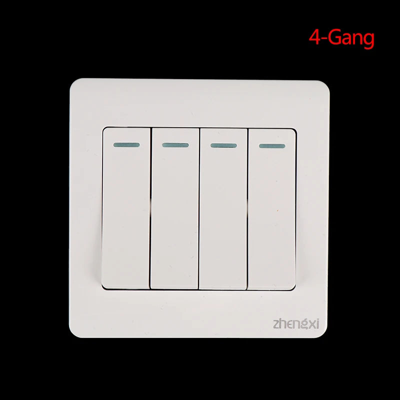 Wall Switches 1/2/3/4 Gang Button Wall Light Switch On / Off Push Button Interruptor Stainless Steel Panel Work With LED Lamp
