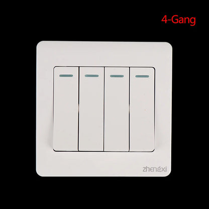 Wall Switches 1/2/3/4 Gang Button Wall Light Switch On / Off Push Button Interruptor Stainless Steel Panel Work With LED Lamp
