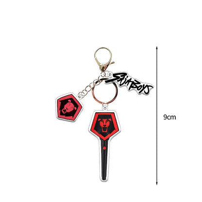 1-9PCS KPop Demo Hunters Keychain Tiger Saja Boy Cosplay Bag Hanging Pendant Anime Keyrings Bag Charms Xmas Gift Necklace Set