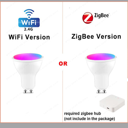 Zigbee Gu10 Wifi Smart Led light Bulb RGBCW Dimmable Led Lamp 220V 110V Smart Bulbs  For Ewelink APP Alexa Google Home Yandex