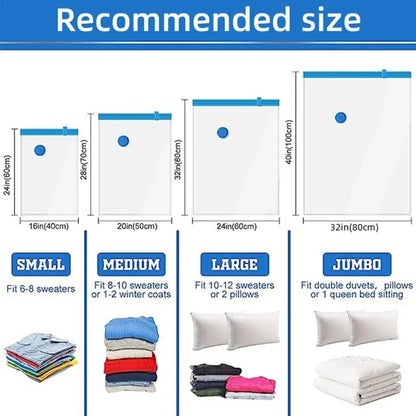 8/5/3/1PCS Vacuum Storage Bags Compression Pack Vacuum Bag for Storing Clothes Bedding Blanket Space Save Travel Bag Organizer