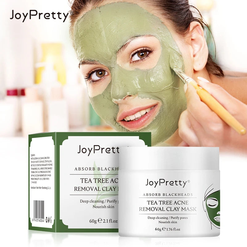 Tea Tree Face Masks Oil Control Shrink Enlarged Pores Blackhead Remover Nourishing Facial Cleansing Clay Mask Skin Care Beauty