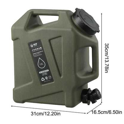10/12L Outdoor Water Bucket Large-Capacity Portable Camping Water Bag Container with Faucet Driving Water Tank for Picnic Hiking