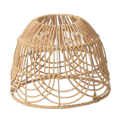 Weave Rattan Lampshade Retro Chandelier Light Cover Ceiling Pendant Lamp Cover for Home Living Room Bedroom Teahouse Hotel